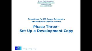 Mike's Mobile Library - Set Up a Development Environment for PowerApps