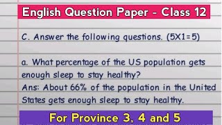 [Full Solution🔥] Class 12 English Model Question Solution 2079 | Bagmati and Gandaki Province Paper