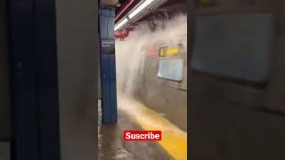 Subway flooding in Jefferson street in New York #weather #disaster #2023 #usa #catastrophes #flood