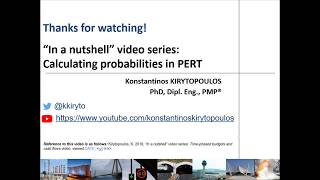 Calculating probabilities in PERT