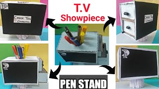 T.V Showpiece + pen stand + Drawer/ #designshowpiece #dhairyaartandcraft .