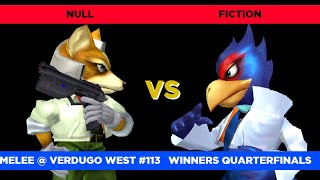 null (Fox) vs. Fiction (Falco) - Verdugo West #113 Winners Quarterfinals SSBM