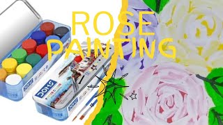 Beautiful Rose painting with Doms poster colour very easy way.Easy tip and tricks for beginners.#art