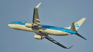 KLM Boeing 737 Doing Training Flights at Leipzig/Halle Airport (Germany)