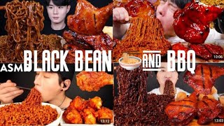 Mukbang eating black bean noodles & BBQ best compilation vedio #mukbangers #eating show #famous