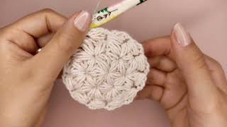 Punto Jazmín en circulo | Ideal posavaso o agarradera | Tutorial Crochet paso a paso | HolaYuyito