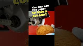 How can you even use paper to saw a coconut? #experiment #science