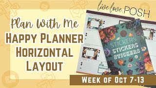 Plan With Me: Horizontal Layout | New Live Love Posh Moody Blooms Sticker Book | Happy Planner