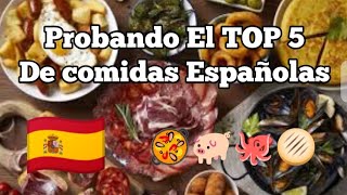 Probe El TOP 5 De Comida ESPAÑOLA🇪🇦🥘🐖