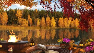 Cozy Autumn Ambience🍂 | Autumn Forest & Lake | Relaxing Fireplace 🍂