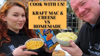 Cook American mac and cheese with us! KRAFT VS HOMEMADE | Cooking with the Grubologists