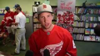 Red Wings players visit patients at Helen DeVos Children's Hospital