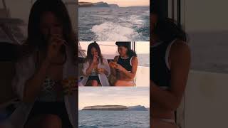 Romanticising the rain on a boat trip in Santorini #cinematic #travel