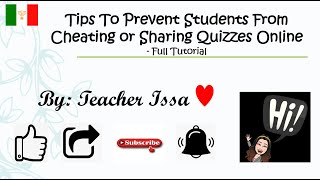 TIPS TO PREVENT STUDENTS FROM CHEATING/SHARING QUIZZES ONLINE|GOOGLE CLASSROOM TUTORIAL - Issa Maria