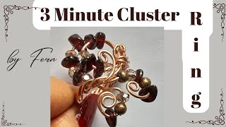 3 Minute Cluster Ring/Easy Garnet Ring to make at home/Cluster Ring Tutorial - Simple Copper Ring