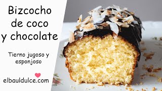 Bizcocho de coco de la abuela con chocolate-  Húmedo y muy rico