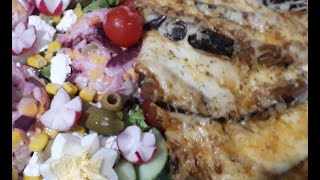 بادنجان محشي/ سلطة مقبلات/ روعة/رمضان 2020 l'aubergine  farcie  avec salade/ apéritifs.