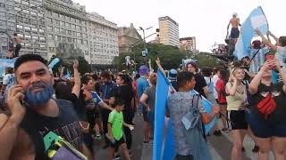 Celebration of Argentina win over Croatia at the Obelisk in Buenas Aires