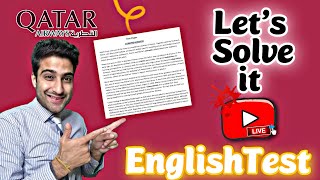 Qatar Airways English test - Part 2 / Live session / Comprehension / Preposition / Let's Solve 😍