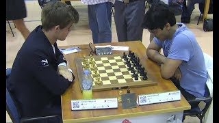 BLUNDER KNIGHT VS BISHOP ENDGAME!!! Magnus Carlsen Vs Pentala Harikrishna - Blitz Chess 2014