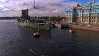 Kayakers in town   journey in St Petersburg