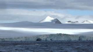 Two humpback whales breaching in Antarctica