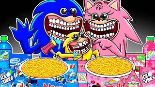 SHIN SONIC TAPES - Shin Sonic Family Convenience Store BLUE PINK Food Mukbang Animation | ASMR