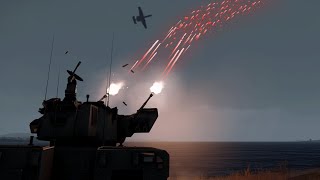 Anti Air Tank shot at Aircraft - SPAAG - A-10 -Military Simulation - ARMA 3