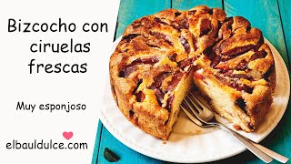 Bizcocho de ciruelas rojas y canela- Muy esponjoso