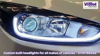 Ford Focus ST3 customized headlights by Violet Automotive