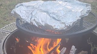 SALMON AND SHRIMP ON THE FIRE PIT!