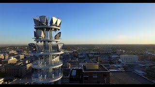 Century Link Office Building Microwave tower.. 60 seconds, 4K