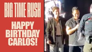 Big Time Rush Surprising Carlos With A Cake For His Birthday