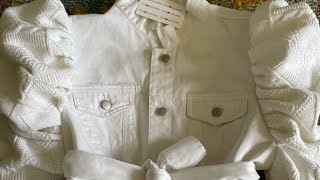 The making of a white denim peplum style jacket by FJ (creative process)