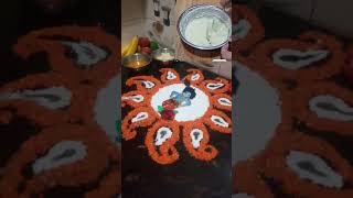 मनाया कुछ इस तरह से कान्हा जी की छठी // Rangoli making