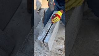 Hand-split a 40cm-thick granite block with only a hammer and chisel — for outdoor granite design