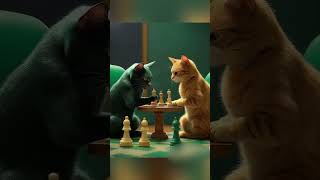 Crazy Cats Playing Chess