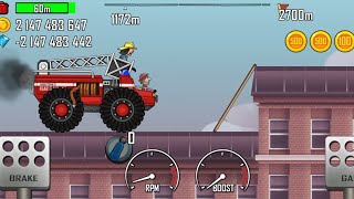 HILL CLIMB RACING GAME PLAY.  FIRE SERVICE CAR RACING VIDEO. #65