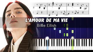 Billie Eilish - L'AMOUR DE MA VIE - Accurate Piano Tutorial with Sheet Music