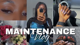 MAINTENANCE VLOG| ULA Hair Extensions+ Nails&Toes+Lashes+Brows|Monnylagos