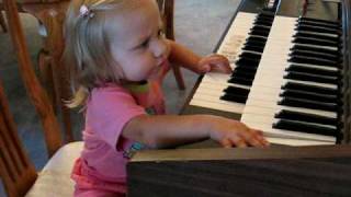 My niece on the keyboard