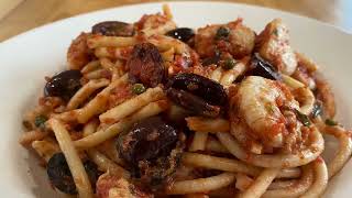 Italian Seafood Pasta Puttanesca Sauce