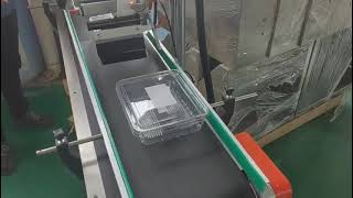 Automatic tray top labeling machine