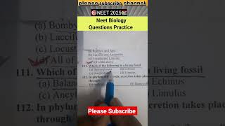 Animal Kingdom Class 11 Neet 2025 Biology Questions Practice #shorts #neet #biology #viral #aiims