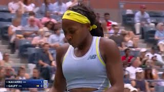 Coco Gauff goes big on the serve vs Emma Navarro 125 MPH 🎾 💥 🔥 💨 U.S. Open Tennis News