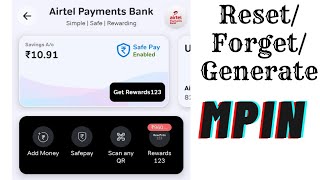 How to Generate/forget/reset mPIN for Airtel Payment Bank | Airtel payment Bank me UPI PIN set karen