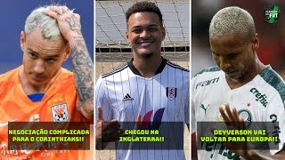 PALMEIRAS PODE PERDER DEYVERSON, MUNIZ CHEGOU NO FULHAM, ROGER GUEDES COM PROBLEMA E MUITO MAIS!!