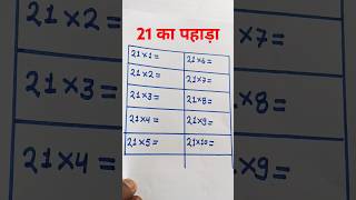 21 ka table with easy trick | table of 21 | 21 का पहाड़ा #tabletrick #table#maths #shorts