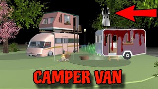 Yuta, Mio Dan Baby Celine Berkemah Bertemu Dengan Hantu diatas Camper Van || Sakura School Simulator