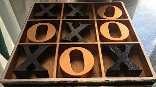 D.I.Y TIC TAC TOE GAME TRANSFORM \\ D.I.Y how to repaint dollar store tic-tac-toe game￼